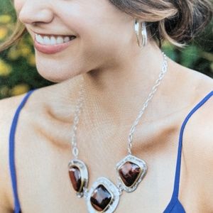 Silpada" Red Rocks Silver &Tiger Eye" NWT 925